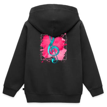 clef - Kids Premium Organic Zip-up Hoodie - black - Back - AI Model Kid Male (0cm)