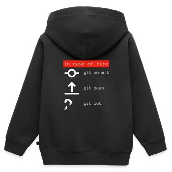 Idée cadeau programmeur codeur - Sweat Premium à capuche zippé enfant bio - noir - Dos - AI Model Kid Male (0cm)