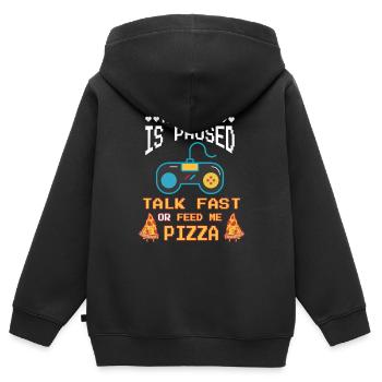 Console de jeu Gamer Cadeau amusant - Sweat Premium à capuche zippé enfant bio - noir - Dos - AI Model Kid Male (0cm)
