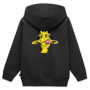 Giraffe Giraffen Wildtiere Afrika Serengeti Safari - Kinder Premium Organic Zip Hoodie - Schwarz - Hinten - AI Model Kid Male (0cm)