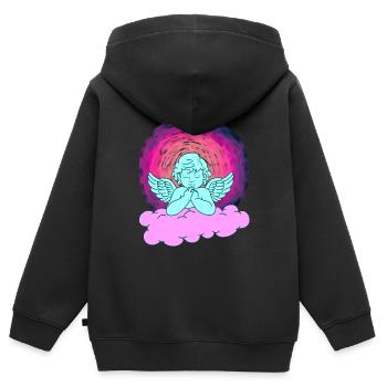 Engel Himmlisch Wolke Himmel Jenseits Schutzengel - Kinder Premium Organic Zip Hoodie - Schwarz - Hinten - AI Model Kid Male (0cm)