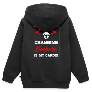 Couches Changer - Sweat Premium à capuche zippé enfant bio - noir - Dos - AI Model Kid Male (0cm)
