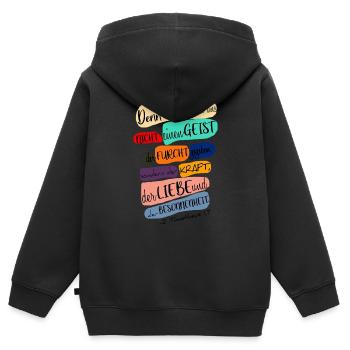 Bibel Inspiration christlich - Kinder Premium Organic Zip Hoodie - Schwarz - Hinten - AI Model Kid Male (0cm)