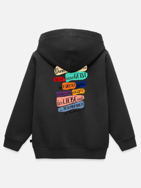 Bibel Inspiration christlich - Kinder Premium Organic Zip Hoodie - Schwarz