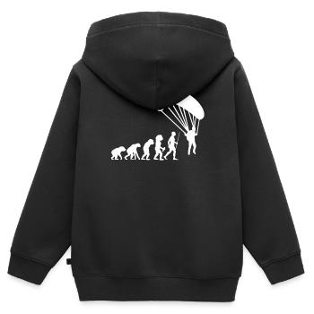 Fallschirmspringer Fallschirm Skydive Evolution - Kinder Premium Organic Zip Hoodie - Schwarz - Hinten - AI Model Kid Male (0cm)