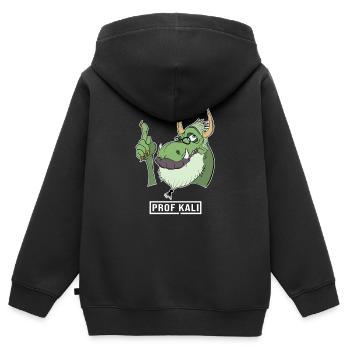 Kali Linux Computer Administrator Tux Drachen Kopf - Kinder Premium Organic Zip Hoodie - Schwarz - Hinten - AI Model Kid Male (0cm)
