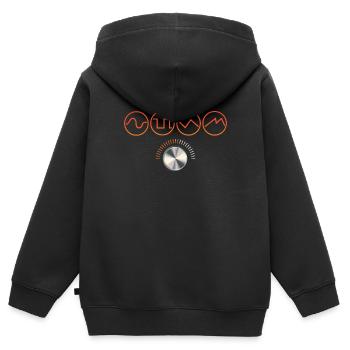 Volume control synthesizer Analog synthesizer - Kids Premium Organic Zip-up Hoodie - black - Back - AI Model Kid Male (0cm)
