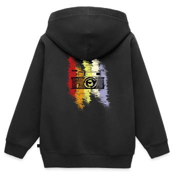 Fotograf - Kinder Premium Organic Zip Hoodie - Schwarz - Hinten - AI Model Kid Male (0cm)