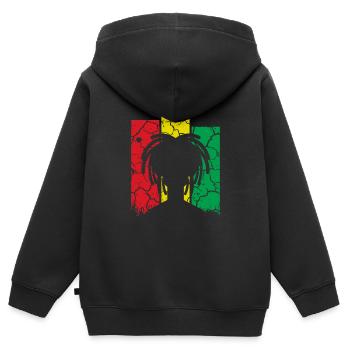 Reggae Musik - Kinder Premium Organic Zip Hoodie - Schwarz - Hinten - AI Model Kid Male (0cm)