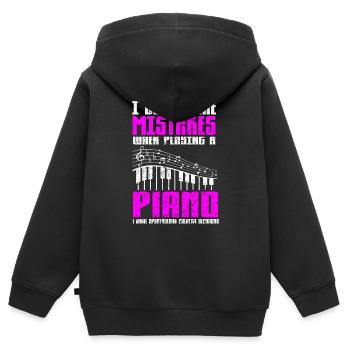 Pianiste créatif - pianiste créatif - drôle - Sweat Premium à capuche zippé enfant bio - noir - Dos - AI Model Kid Male (0cm)