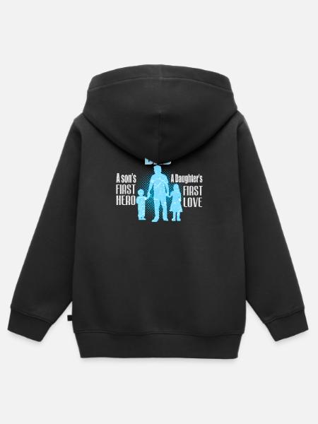 Dia del padre - Premium børne zip-hættetrøje økologisk - sort