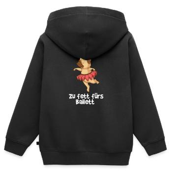 Süßer Mops ist zu fett fürs Ballett Tutu Röckchen - Kinder Premium Organic Zip Hoodie - Schwarz - Hinten - AI Model Kid Male (0cm)