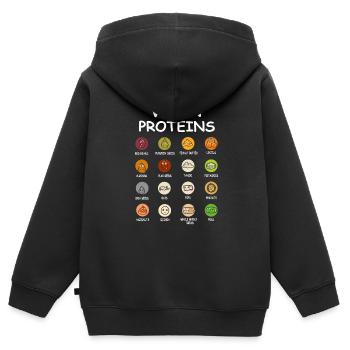 Sources de protéines végétaliennes Végétarien végétalien - Sweat Premium à capuche zippé enfant bio - noir - Dos - AI Model Kid Male (0cm)