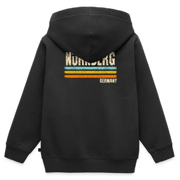 Nürnberg - Kinder Premium Organic Zip Hoodie - Schwarz - Hinten - AI Model Kid Male (0cm)