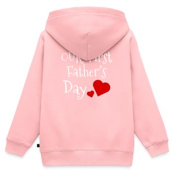 Our First Father´s Day Erster Vatertag Geschenk - Kinder Premium Organic Zip Hoodie - Rosa - Hinten - AI Model Kid Female (0cm)