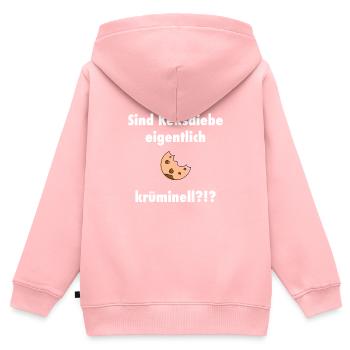 Sind Keksdiebe eigentlich krüminell Keks kriminell - Kinder Premium Organic Zip Hoodie - Rosa - Hinten - AI Model Kid Female (0cm)