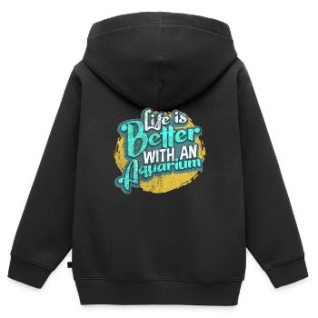 Aquarium - Kinder Premium Organic Zip Hoodie - Schwarz - Hinten - AI Model Kid Male (0cm)