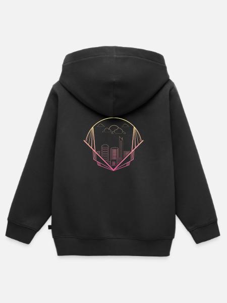 skyline - Kinder Premium Organic Zip Hoodie - Schwarz