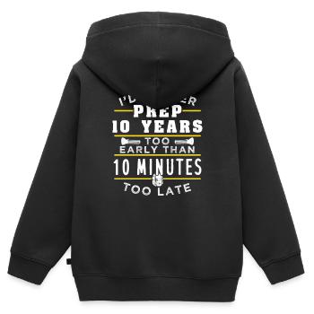 Préparer Prepper tôt - Sweat Premium à capuche zippé enfant bio - noir - Dos - AI Model Kid Male (0cm)