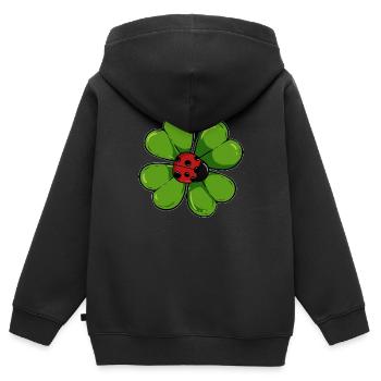 Meditation Marienkäfer Meditation Namaste Klee Zen - Kinder Premium Organic Zip Hoodie - Schwarz - Hinten - AI Model Kid Male (0cm)