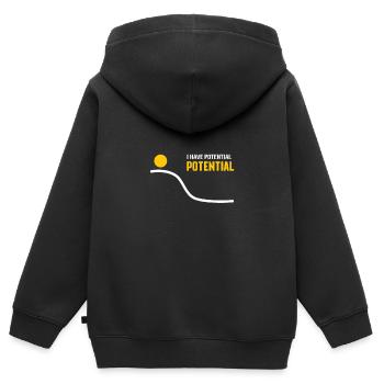 la physique - Sweat Premium à capuche zippé enfant bio - noir - Dos - AI Model Kid Male (0cm)