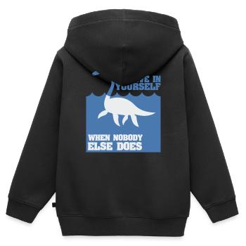 Lochness Nessie Schottland - Kinder Premium Organic Zip Hoodie - Schwarz - Hinten - AI Model Kid Male (0cm)