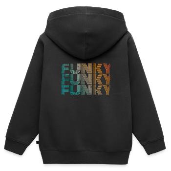 Funky Music Vintage - Kinder Premium Organic Zip Hoodie - Schwarz - Hinten - AI Model Kid Male (0cm)
