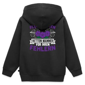Floristinnen Florist - Kinder Premium Organic Zip Hoodie - Schwarz - Hinten - AI Model Kid Male (0cm)