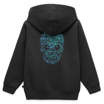 Fahrrad Geschenk Sportler - Kinder Premium Organic Zip Hoodie - Schwarz - Hinten - AI Model Kid Male (0cm)