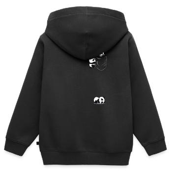 Cute Pandas in Breast Pocket Funny Gift Kids - Kids Premium Organic Zip-up Hoodie - black - Back - AI Model Kid Male (0cm)
