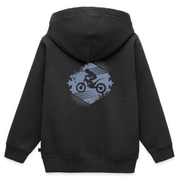 Trial bike - Kids Premium Organic Zip-up Hoodie - black - Back - AI Model Kid Male (0cm)