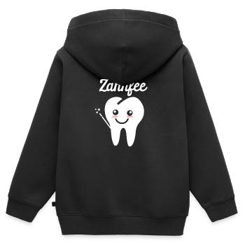 Zahnfee Zahnarzt Ärztin - Kinder Premium Organic Zip Hoodie - Schwarz - Hinten - AI Model Kid Male (0cm)