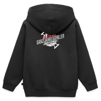 Barbecue Ganzjahresgriller - Kinder Premium Organic Zip Hoodie - Schwarz - Hinten - AI Model Kid Male (0cm)