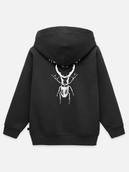 Je me suis réveillé comme ce rat de bibliothèque drôle de Kafka - Sweat Premium à capuche zippé enfant bio - noir