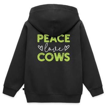 Vaches vaches - Sweat Premium à capuche zippé enfant bio - noir - Dos - AI Model Kid Male (0cm)