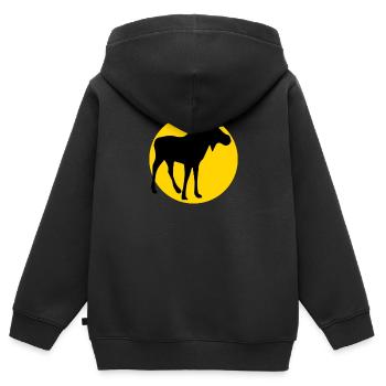 orignal et lune - Sweat Premium à capuche zippé enfant bio - noir - Dos - AI Model Kid Male (0cm)