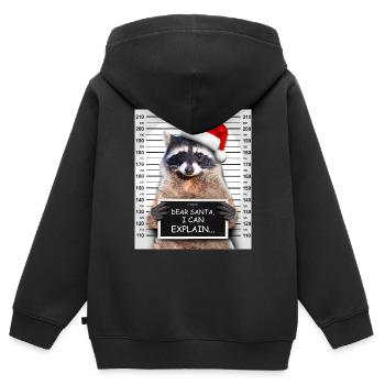 Dear Santa I Can Explain Lustiges Weihnachten Wasc - Kinder Premium Organic Zip Hoodie - Schwarz - Hinten - AI Model Kid Male (0cm)
