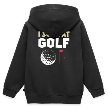I Suck At Golf - Kinder Premium Organic Zip Hoodie - Schwarz - Hinten - AI Model Kid Male (0cm)