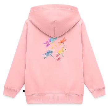 Libelle - Kinder Premium Organic Zip Hoodie - Rosa - Hinten - AI Model Kid Female (0cm)