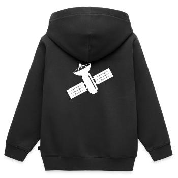 Satellit Weltraum Umlaufbahn Geschenkidee - Kinder Premium Organic Zip Hoodie - Schwarz - Hinten - AI Model Kid Male (0cm)
