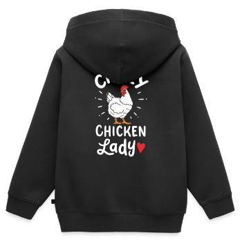 Chicken Lady - Sweat Premium à capuche zippé enfant bio - noir - Dos - AI Model Kid Male (0cm)
