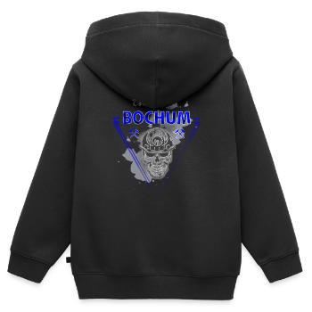 Bochum Glück Auf Totenkopf Ruhrpott Geschenk - Kinder Premium Organic Zip Hoodie - Schwarz - Hinten - AI Model Kid Male (0cm)