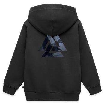 Viking Viking Valhalla Odin Thor Nordmann Rabe - Sweat Premium à capuche zippé enfant bio - noir - Dos - AI Model Kid Male (0cm)