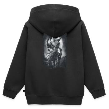 Viking Viking Valhalla Odin Thor Nordmann Skal - Sweat Premium à capuche zippé enfant bio - noir - Dos - AI Model Kid Male (0cm)