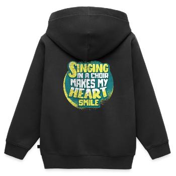 Chant choral - Sweat Premium à capuche zippé enfant bio - noir - Dos - AI Model Kid Male (0cm)