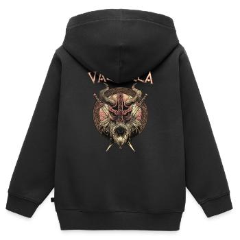 Viking Viking Valhalla Odin Thor Nordmann Skal - Sweat Premium à capuche zippé enfant bio - noir - Dos - AI Model Kid Male (0cm)