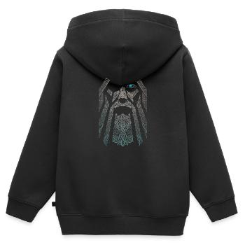 Viking Viking Valhalla Odin Thor Nordmann Skal - Sweat Premium à capuche zippé enfant bio - noir - Dos - AI Model Kid Male (0cm)