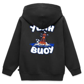 YEAH BUOY Boye Seefahrer Seefahrt Norddeutschland - Sweat Premium à capuche zippé enfant bio - noir - Dos - AI Model Kid Male (0cm)