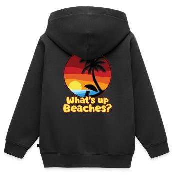 QUELQUES PLAGES - Sweat Premium à capuche zippé enfant bio - noir - Dos - AI Model Kid Male (0cm)