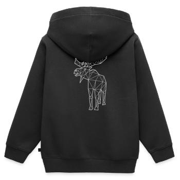 Polygone d'orignal - Sweat Premium à capuche zippé enfant bio - noir - Dos - AI Model Kid Male (0cm)